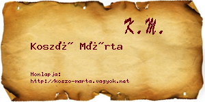 Koszó Márta névjegykártya
